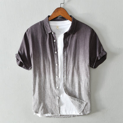 Versatile Men's Casual Striped Breathable Shirt - BENJAMINS Coffee / L